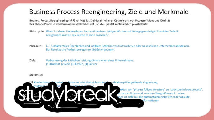 116 - Business Process Reengineering, Ziele und Merkmale